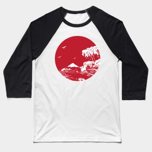 Modern Fusion: Great Wave Meets Minimalism Baseball T-Shirt